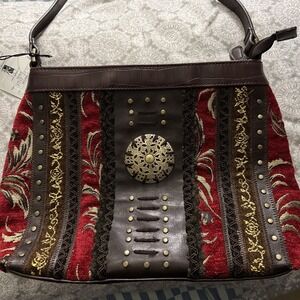 Vintage EGO Handbag Red Bohemian Leather